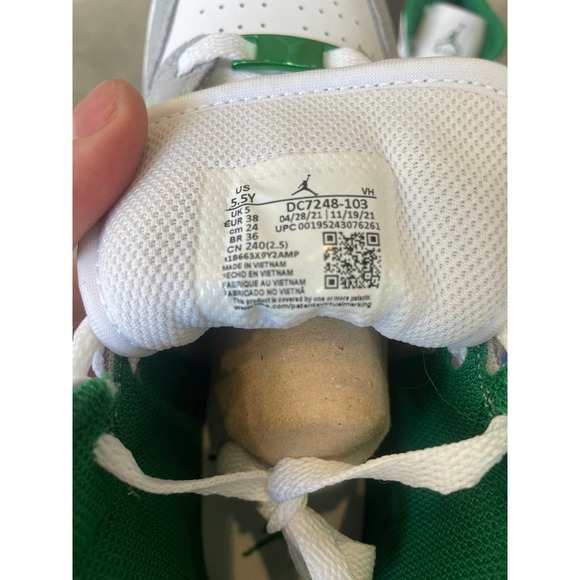 Jordan 1 Mid White Green Grey Sz 5.5 - Picture 8 of 8